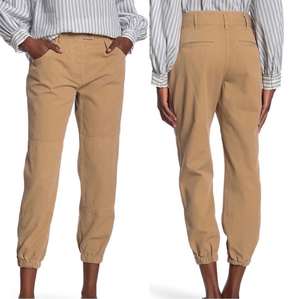 NILI LOTAN Mid Rise French Military Cargo Pants Tan US 6